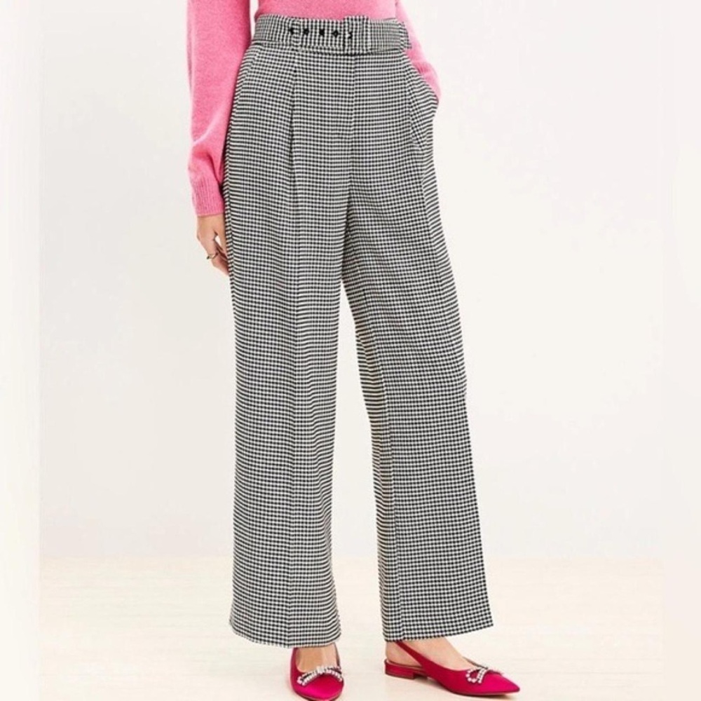 LOFT Classic Black and White Houndstooth Women's Pants size 4
